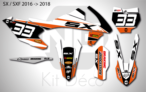kit déco ktm sx sxf 125 250 350 450 2016 2017 2018 ng kit déco talb séries décals stickers graphics mx autocollant motocross