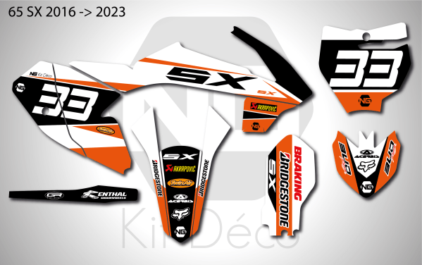 kit déco motocross ktm 65 sx 2016 2017 2018 2019 2020 2021 2022 2023 ng kit déco talb séries mx decals stickers graphics autocollant