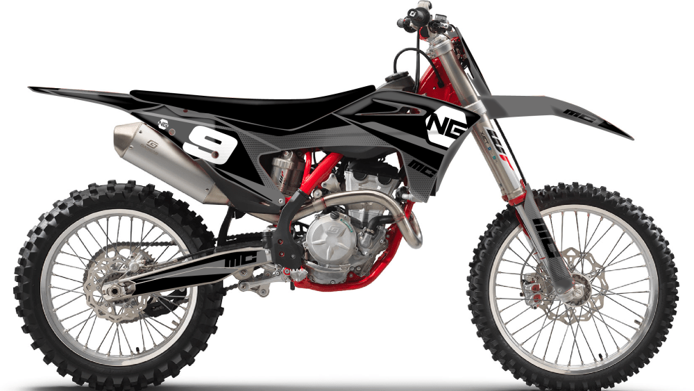 kit déco gasgas 50 65 85 125 250 350 450 mc mcf 2021 motocross ng kit déco spike séries decals stickers graphics autocollant noir gris montage