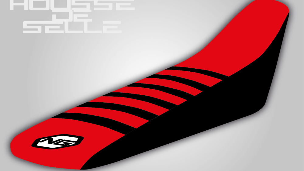housse de selle gasgas 65 85 125 250 350 450 mc mcf ec ecf noire rouge bande noire grip anti dérapant ng kit déco seat cover