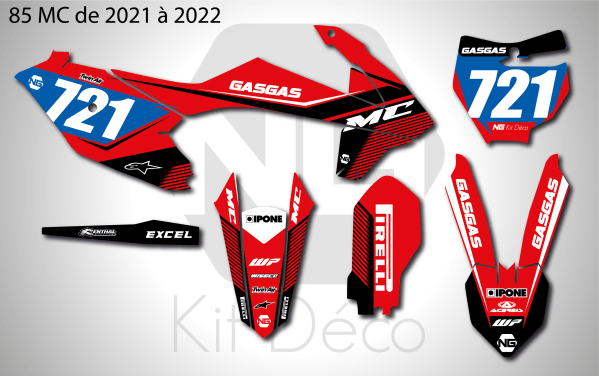 kit déco gasgas 85 mc 2021 2022 motocross ng kit déco stripe séries decals stickers graphics autocollant mx_Plan de travail 1