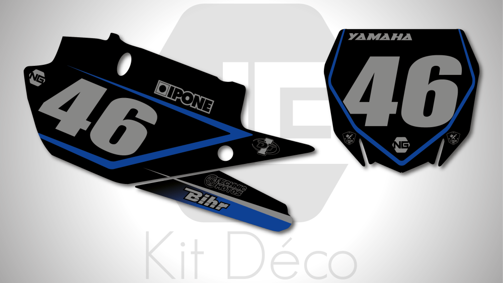 kit deco yamaha 65 85 125 250 450 yz yzf 2021 motocross ng kit déco fond de plaque numéro l'atelier 46 noir 2020 decals stickers graphics autocollant