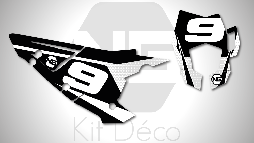 kit déco fond de plaque numéros rieju mr pro racing ranger mrt lc 125 250 300 2021 ng kit déco spike séries decals stickers graphics autocollant noir blanc