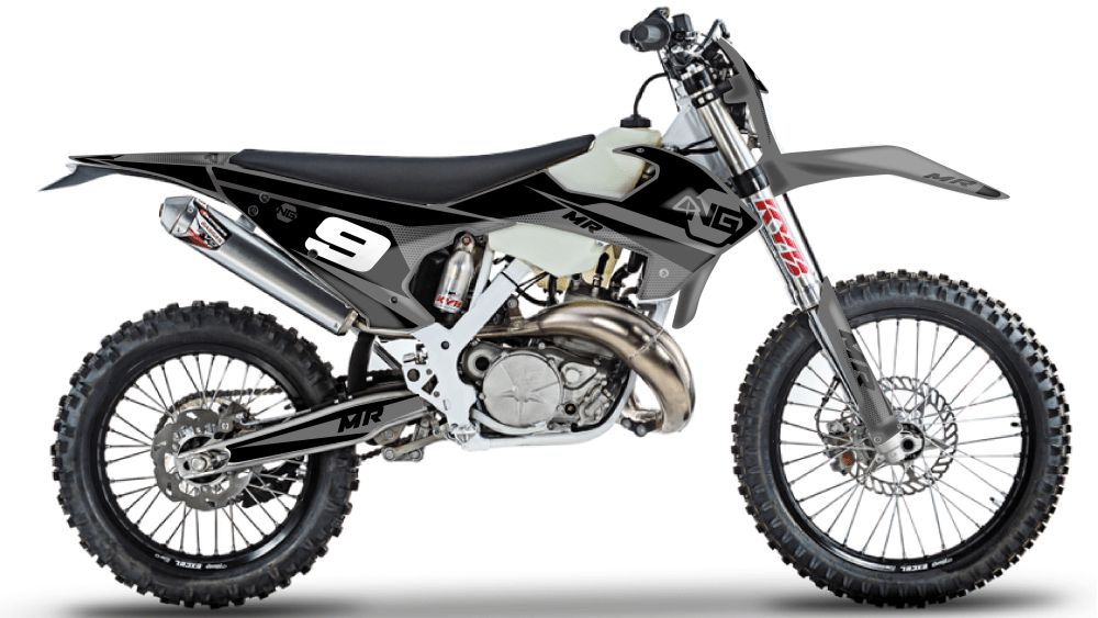 kit déco rieju mr pro racing ranger mrt lc 125 250 300 2022 ng kit déco spike séries decals stickers graphics autocollant noir gris montage