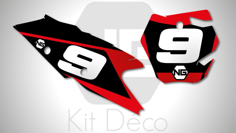 kit fond de plaque numéro gasgas 50 65 85 125 250 350 450 mc mcf 2021 motocross ng kit déco decals stickers graphics autocollant rouge noir