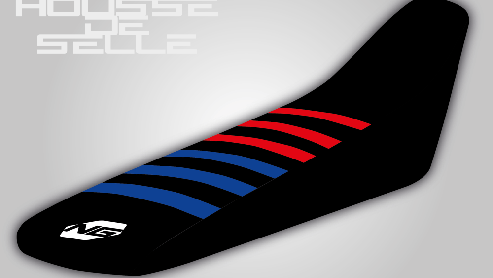 housse de selle honda 125 250 300 400 450 cr crf crf rx noire bande rouge bleu grip anti dérapant ng kit déco seat cover