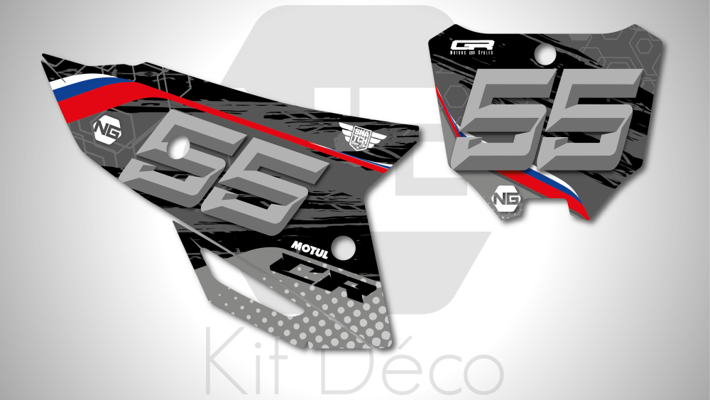 kit déco fond de plaque pour honda 85 110 125 150 250 450 cr crf motocross ng kit déco trash séries 2020 decals stickers autocollant graphics_Plan de travail 1