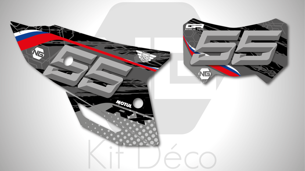kit déco fond de plaque numéro HONDA HM CRE / CRFX / RX 250 300 400 450 enduro ng kit déco trash séries decals stickers graphics 2020