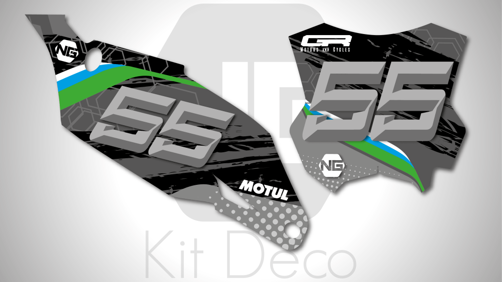 kit déco fond de plaque numéro kawasaki 65 85 110 125 250 450 kx klx kxf 2021 ng kit déco trash séries 2020 decals stickers graphics autocollant_Plan de travail 1