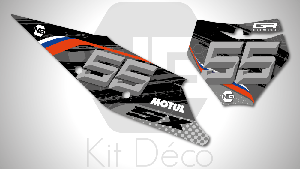 kit déco fond de plaque numéro KTM sx sxf 50 65 85 125 250 350 450 2021 motocross ng kit déco trash séries 2020 decals stickers autocollant