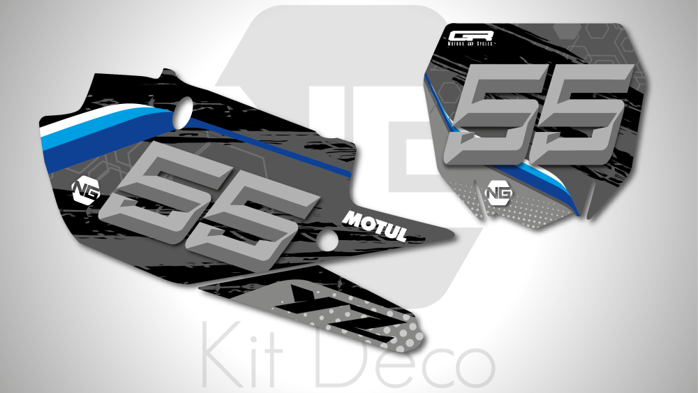 kit déco fond de plaque numéro yamaha 65 85 125 250 450 yz yzf motocross ng kit déco trash séries 2020 decals stickers graphics autocollant