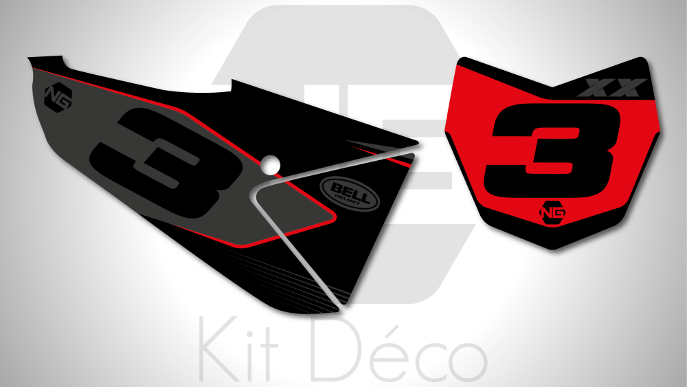 Kit déco fond de plaque numéro fantic 125 250 450 xxf xx 2021 motocross ng kit déco sb séries decals stickers graphics autocollant