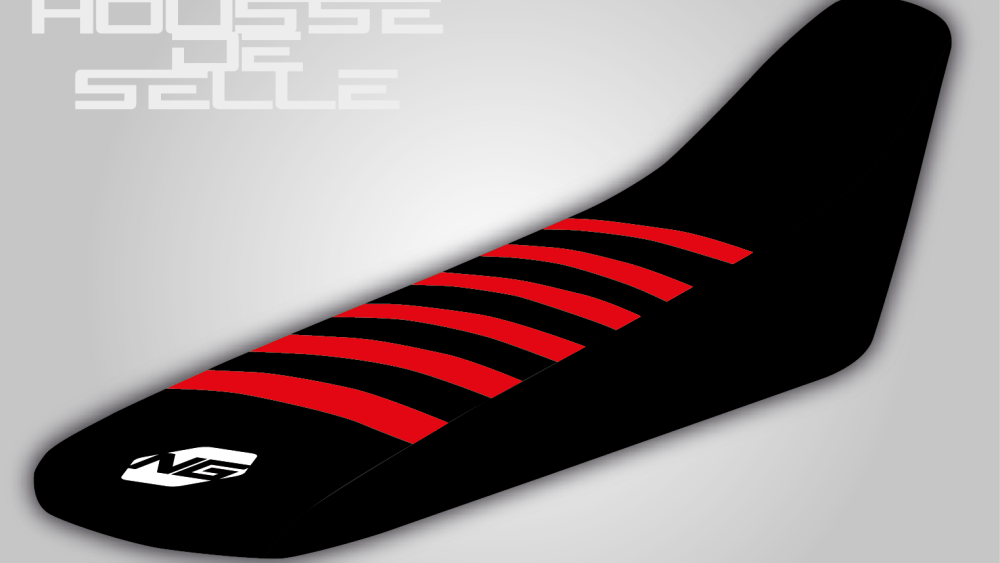 housse de selle fantic 125 250 450 xx xxf xe xef noire bande rouge grip anti dérapant ng kit déco seat cover