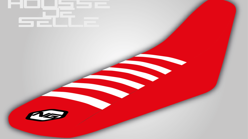 housse de selle fantic 125 250 450 xx xxf xe xef rouge bande blanche grip anti dérapant ng kit déco seat cover
