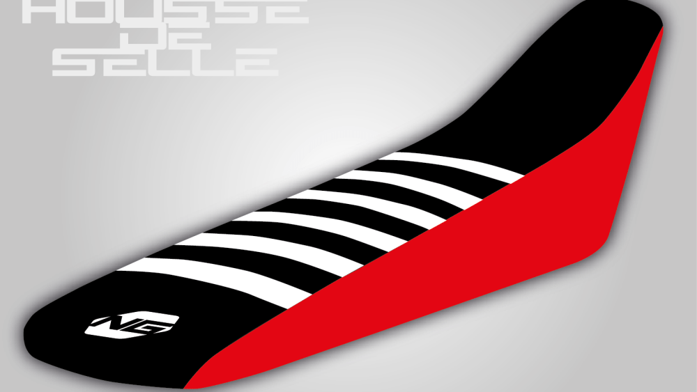 housse de selle fantic 125 250 450 xx xxf xe xef rouge noire bande blanche grip anti dérapant ng kit déco seat cover