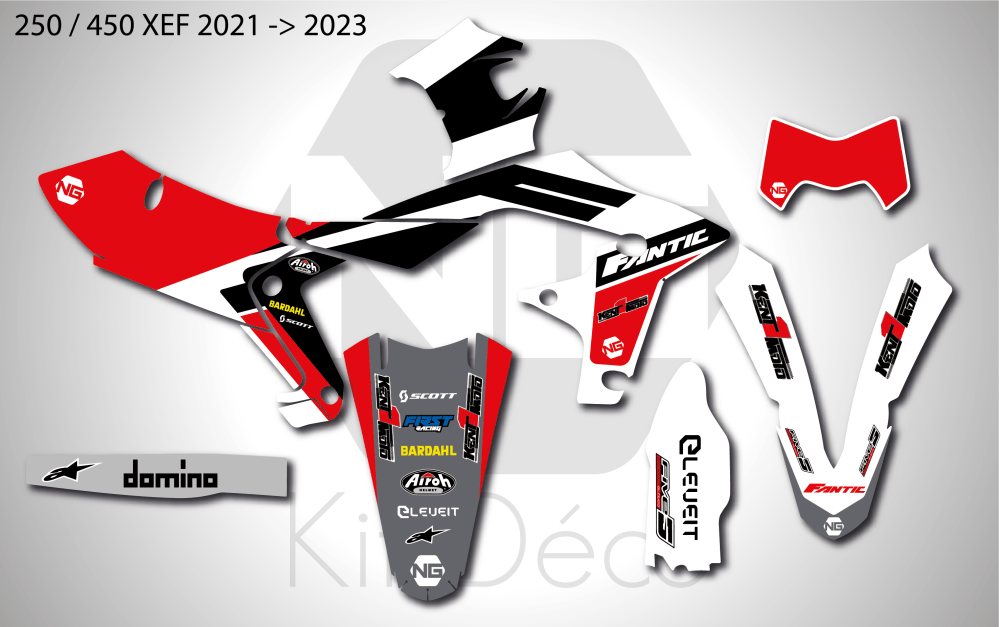 Kit déco Fantic XE, XM 50, XMF, XEF 125 (depuis 2023) Gencod rouge