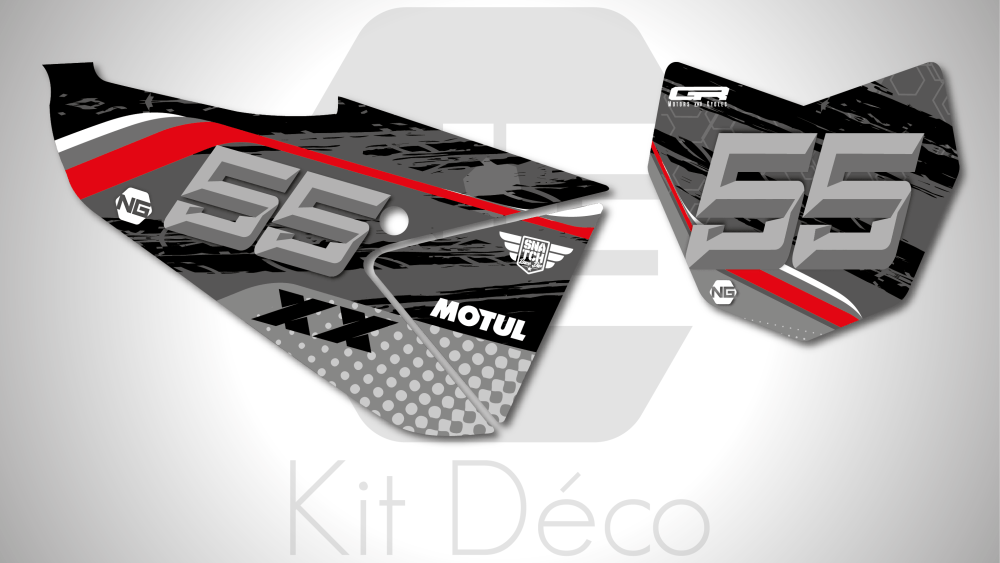 kit déco fond de plaque numéro fantic 125 250 450 xxf xx 2022 motocross ng kit déco trash séries decals stickers graphics autocollant