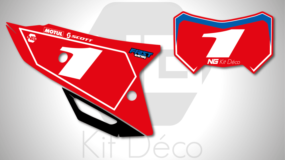 kit déco fond de plaque numéro HONDA HM CRE / CRFX / RX 250 300 400 450 2021 enduro ng kit déco kent1moto 2021 decals stickers autocollant graphics