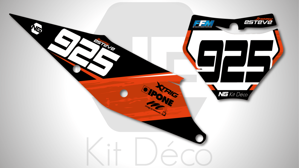 kit déco fond de plaque numéro ktm sx sxf 65 85 125 150 250 350 450 motocross ng kit déco STV 2021 decals stickers graphics autocollant_Plan de travail 1
