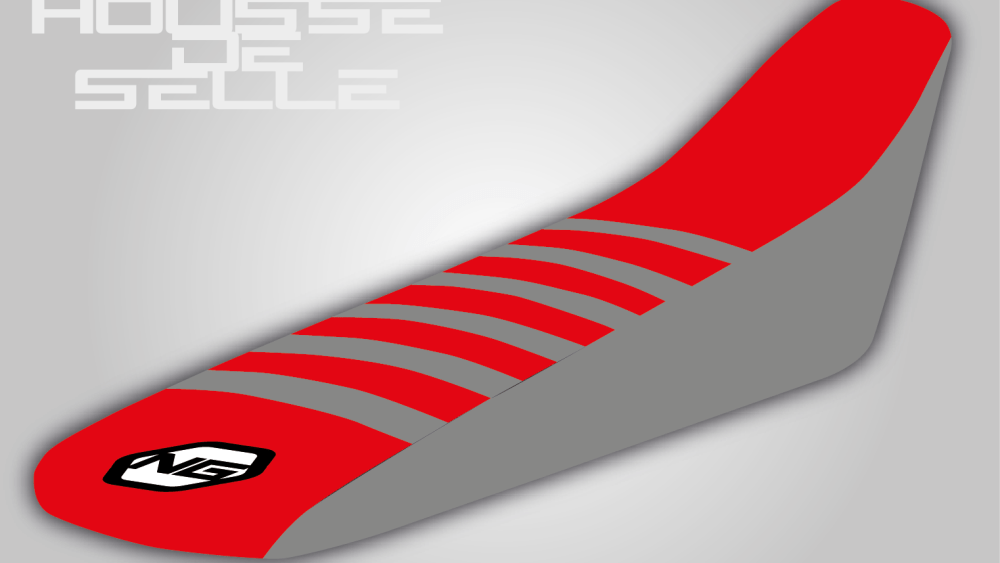 Housse de selle kawasaki kx kxf 85 125 250 450 motocross ng kit déco grise rouge seat cover-01