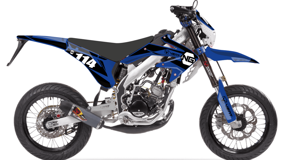 kit déco enduro supermotard vent 50 baja dérapage ng kit déco spike bleu decals stickers graphics autocollant montage