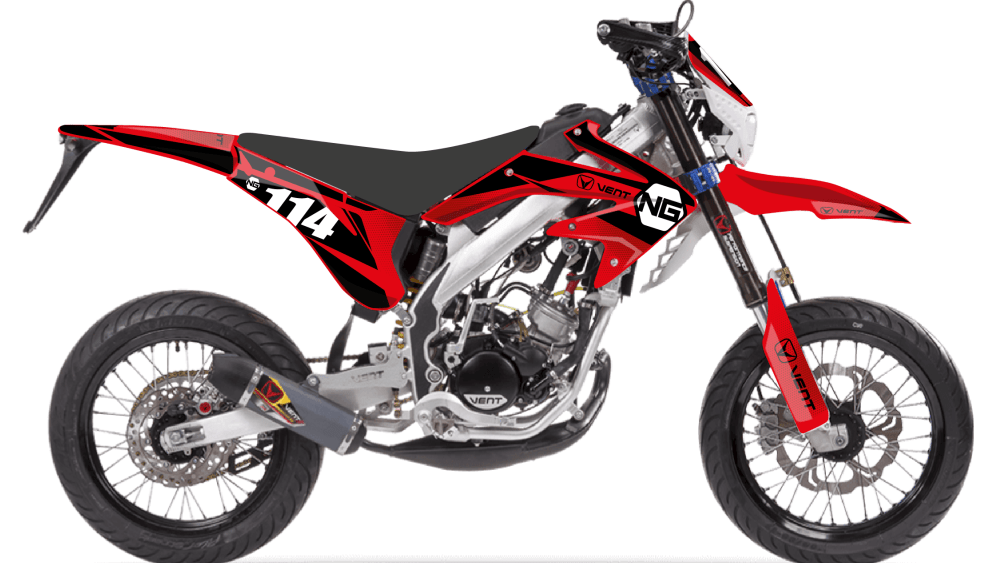 kit déco enduro supermotard vent 50 baja dérapage ng kit déco spike rouge decals stickers graphics autocollant montage