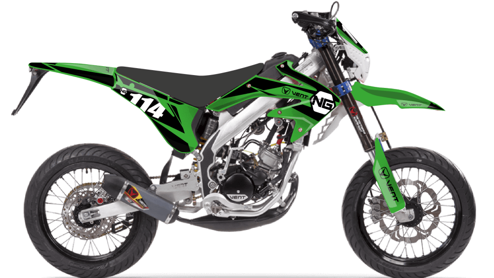 kit déco enduro supermotard vent 50 baja dérapage ng kit déco spike vert decals stickers graphics autocollant montage