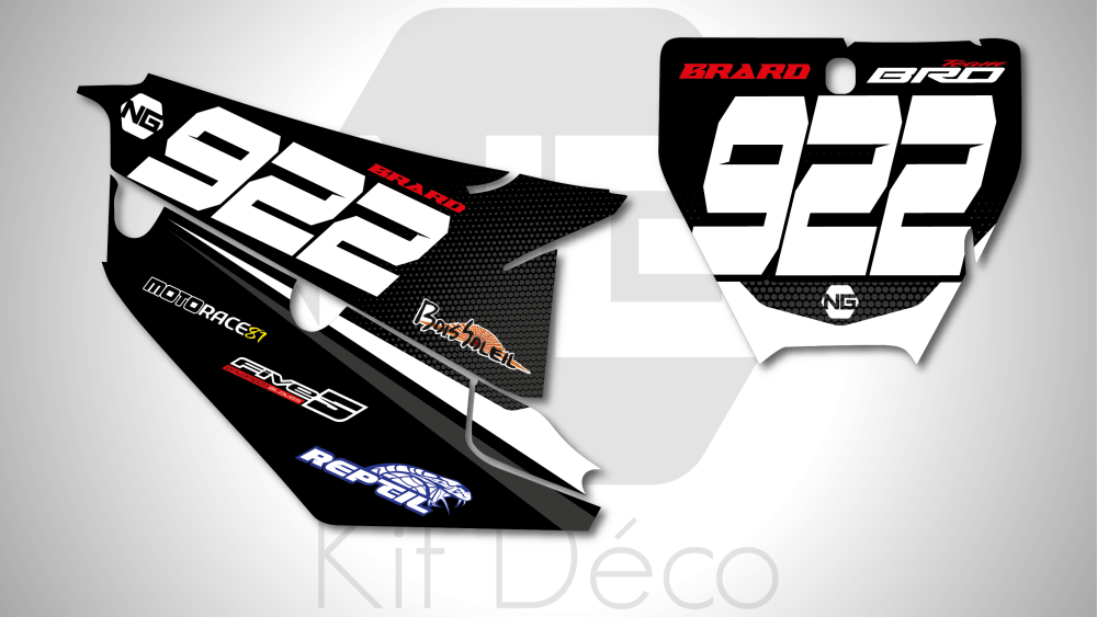 kit déco fond de plaque numéro Husqvarna TC / FC 50 65 85 125 250 350 450 motocross ng kit déco team brd 2021 decals stickers graphics autocollant