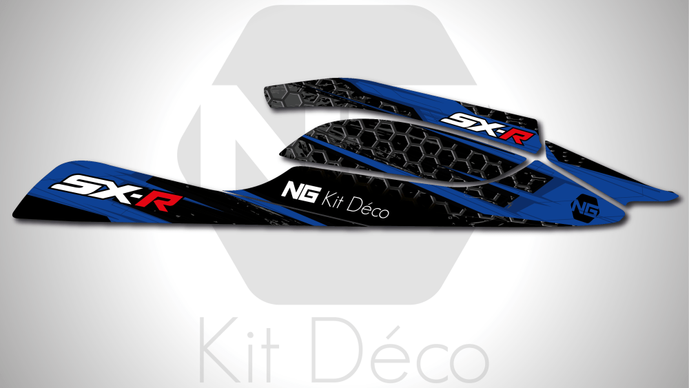 Kit déco jet kawasaki 800 sxr ng kit déco storm series 2022 jet ski decals stickers graphics autocollant bleu_Plan de travail 1