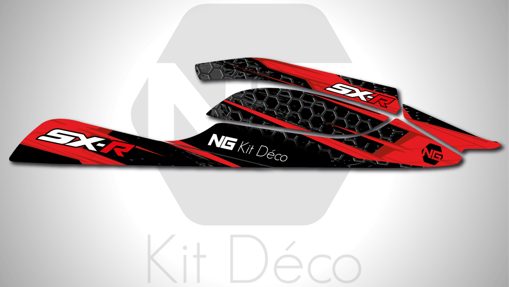 Kit déco jet kawasaki 800 sxr ng kit déco storm series 2022 jet ski decals stickers graphics autocollant rouge_Plan de travail 1