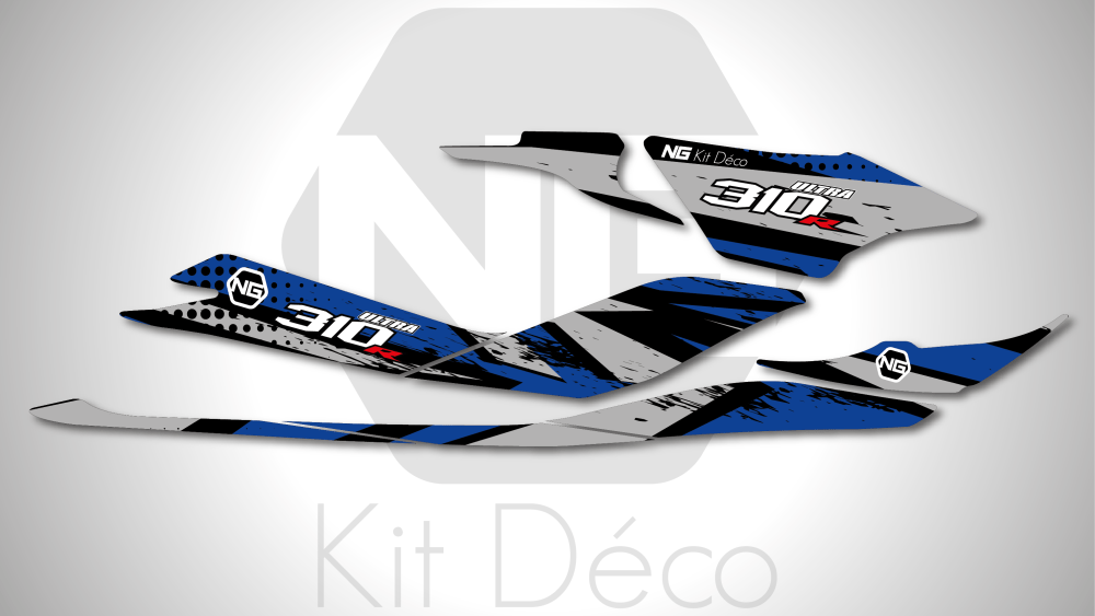 Kit déco kawasaki ultra 300 310 jet ski ng kit déco aon bleu séries decals stickers graphics autocollant