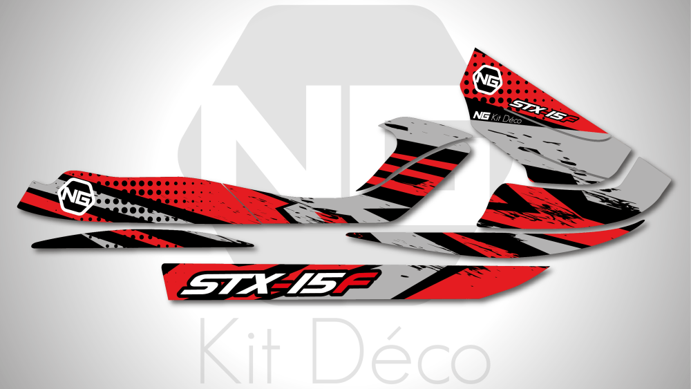 kit déco jet ski kawasaki stx15f jet kit déco aon séries rouge ng kit déco decals stickers graphics autocollant