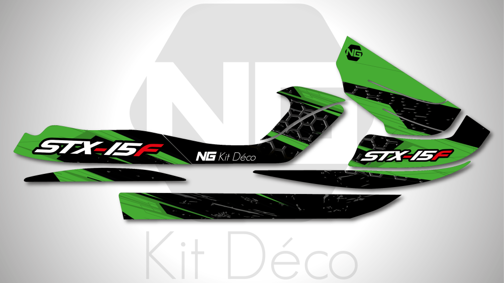 kit déco jet ski kawasaki stx15f jet kit déco storm séries vert ng kit déco decals stickers graphics autocollant