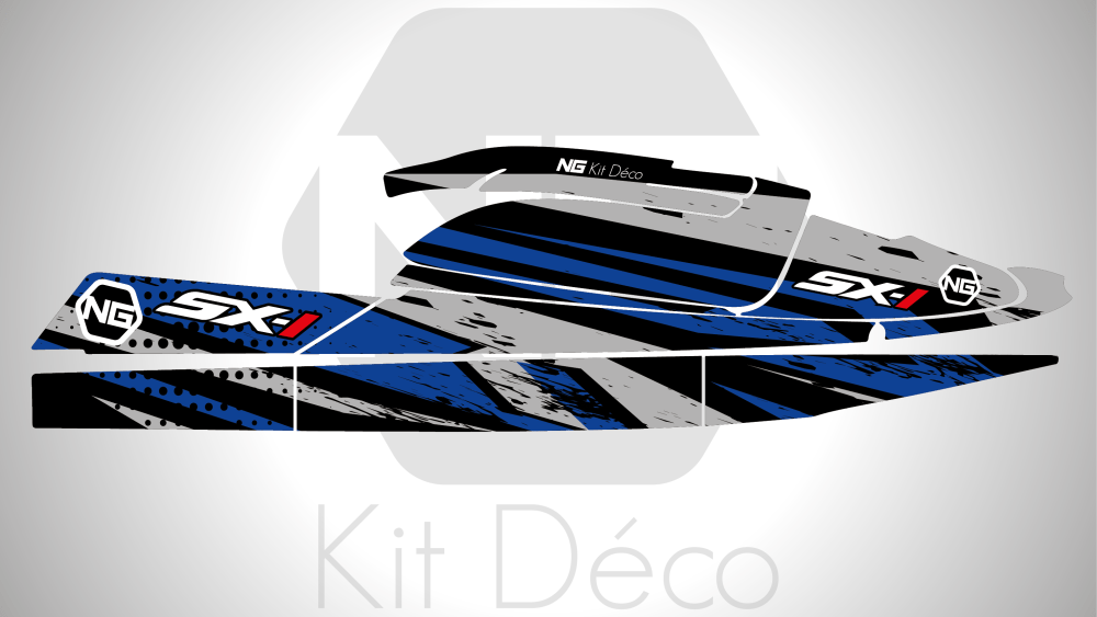 kit déco kawasaki jet ski 750 SXI ng kit déco aon séries 2022 jet decals stickers autocollant graphics bleu_Plan de travail 1