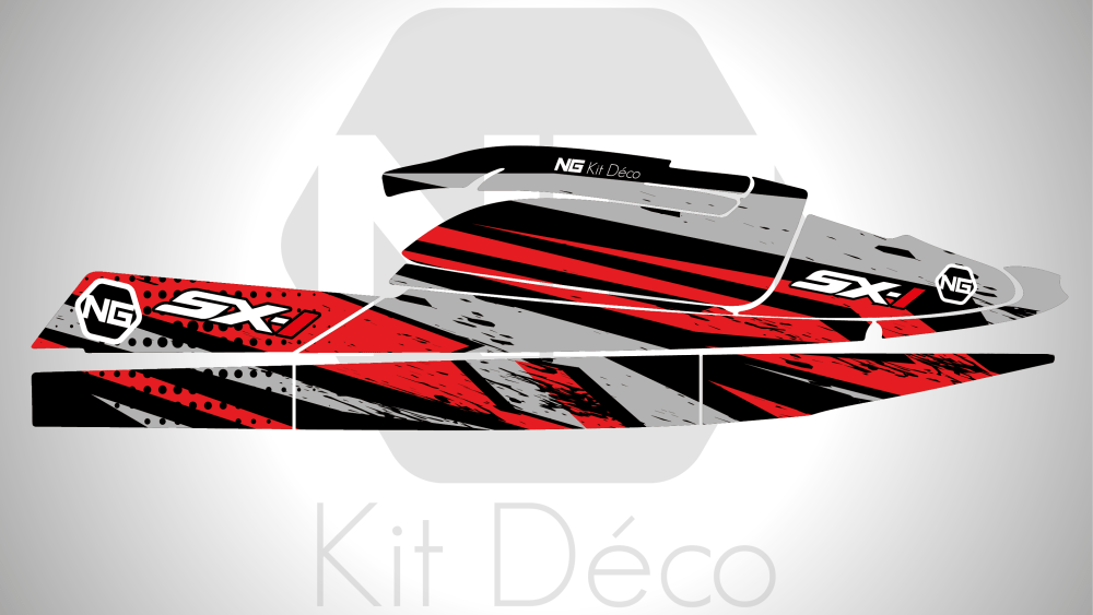 kit déco kawasaki jet ski 750 SXI ng kit déco aon séries 2022 jet decals stickers autocollant graphics rouge_Plan de travail 1