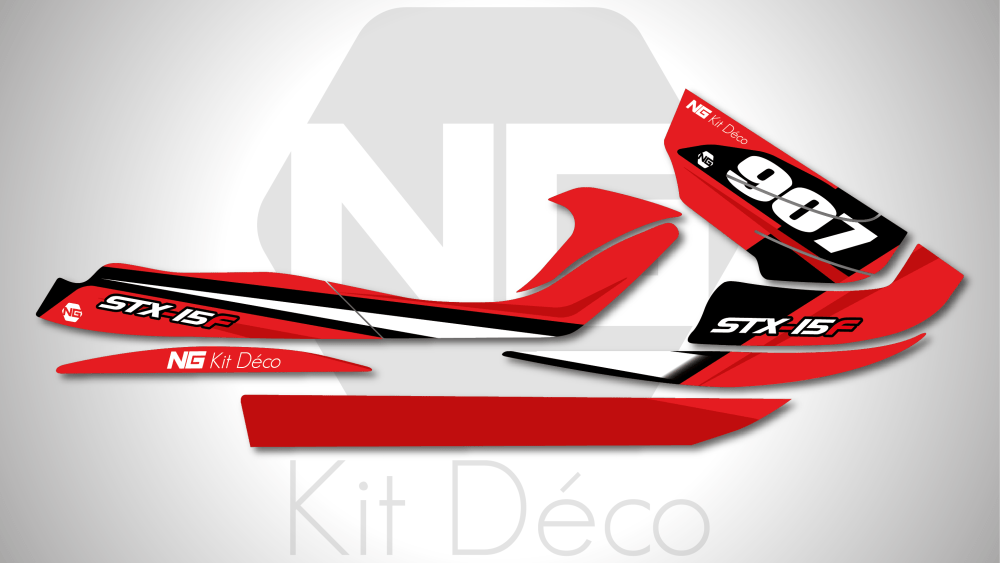 kit déco kawasaki jet ski stx 15 f jet ng kit déco strait séries rouge decals stickers autocollant graphics