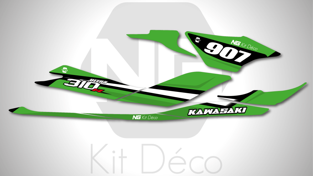 kit déco ultra 300 310 kawasaki jet ski ng kit déco strait séries vert decals stickers graphics autocollant