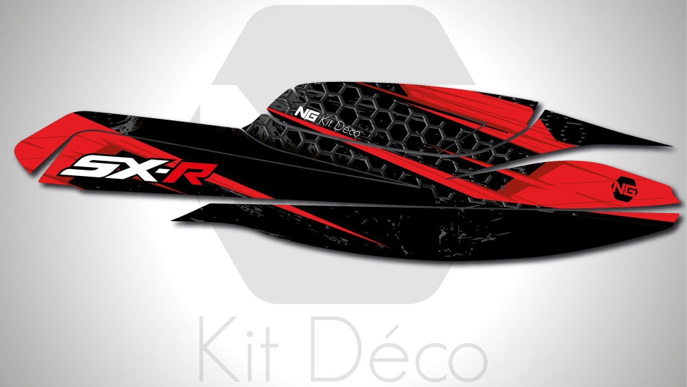 kit déco jet ski sxr 1500 kawasaki ng kit déco storm séries 2022 jet decals stickers autocollant rouge_Plan de travail 1