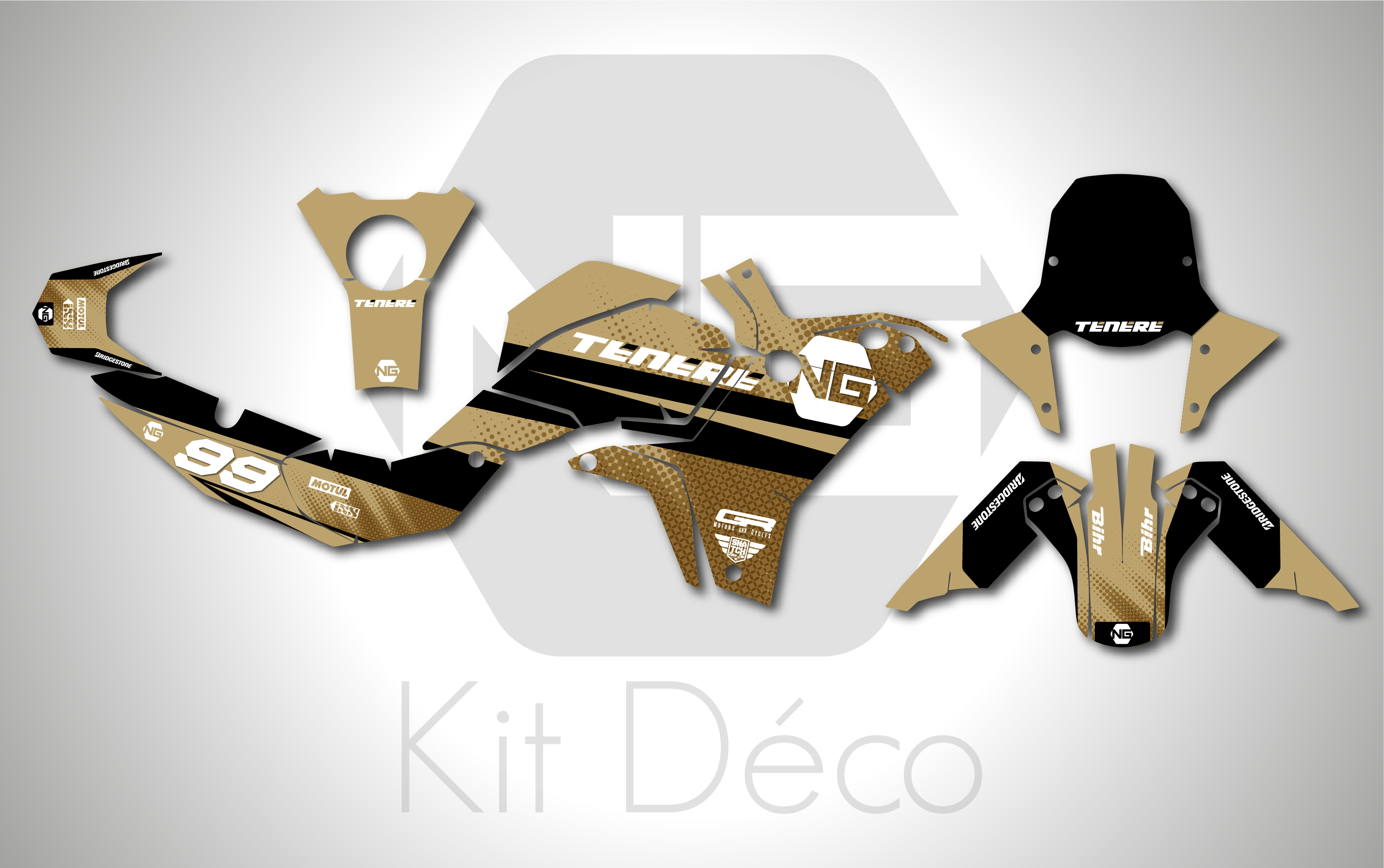 kit déco 700 tenere 2025 2026 t7 yamaha trail ng sand series decals stickers graphics autocollant adhesifs_Plan de travail 1