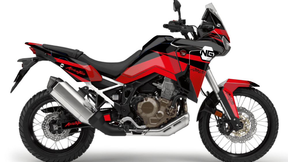 kit déco honda crfl 1000 africa twin 2019 2020 2021 2022 ng kit déco spike série noir rouge trail decals stickers graphics autocollant montage-01