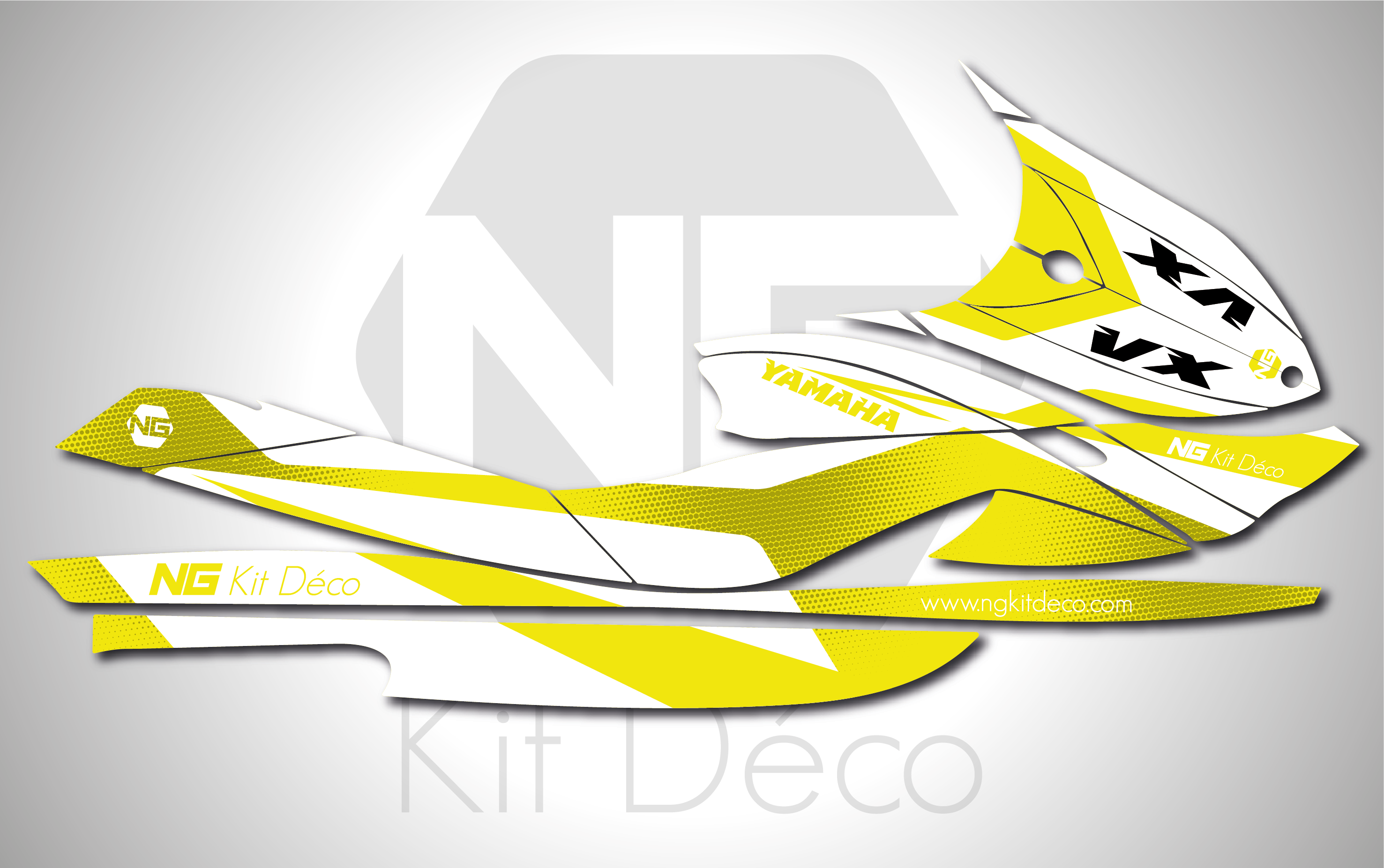 kit déco yamaha vx waverunners jet ski ng kit déco spike séries 2019 decals stickers graphics autocollant jaune_Plan de travail 1