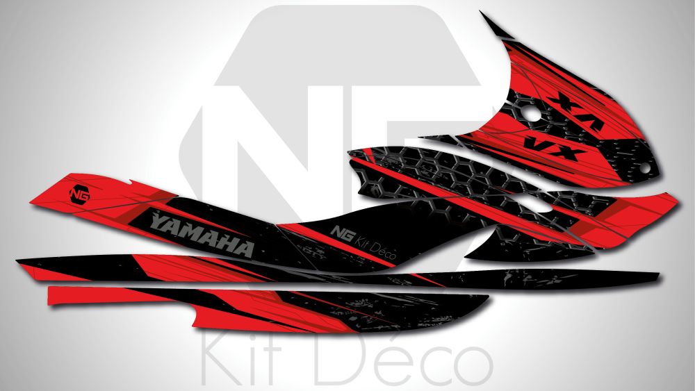 kit déco yamaha vx waverunners jet ski ng kit déco storm séries 2022 decals stickers graphics autocollant rouge_Plan de travail 1