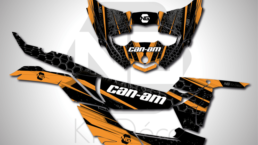 Kit déco can-am x3 ssv ng storm séries decals strickers graphics autocollant jaune_Plan de travail 1