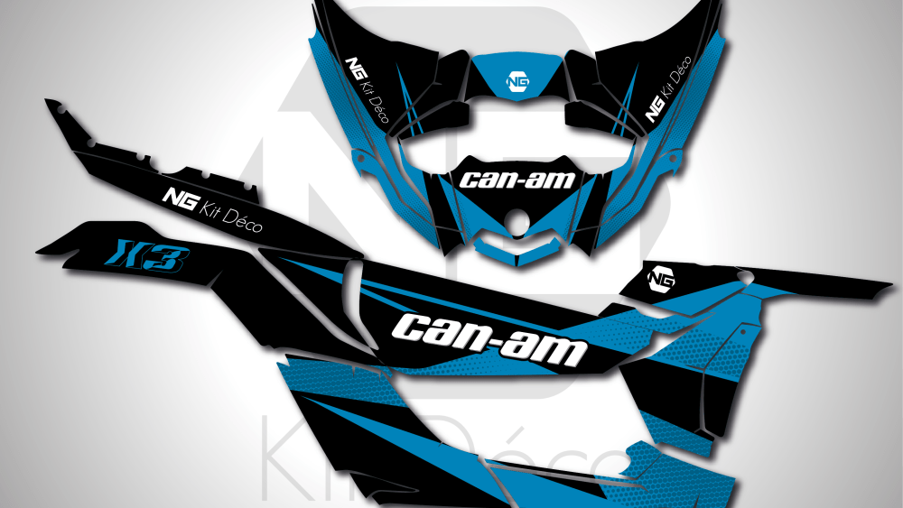 can-am x3 ssv ng kit déco spike séries decals stickers graphics autocollant bleu_Plan de travail 1