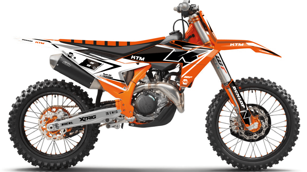 kit déco 125 250 350 450 sx sxf 2023 2024 ktm motocross ng side mx decals stickers graphics autocollant adhesifs montage_Plan de travail 1