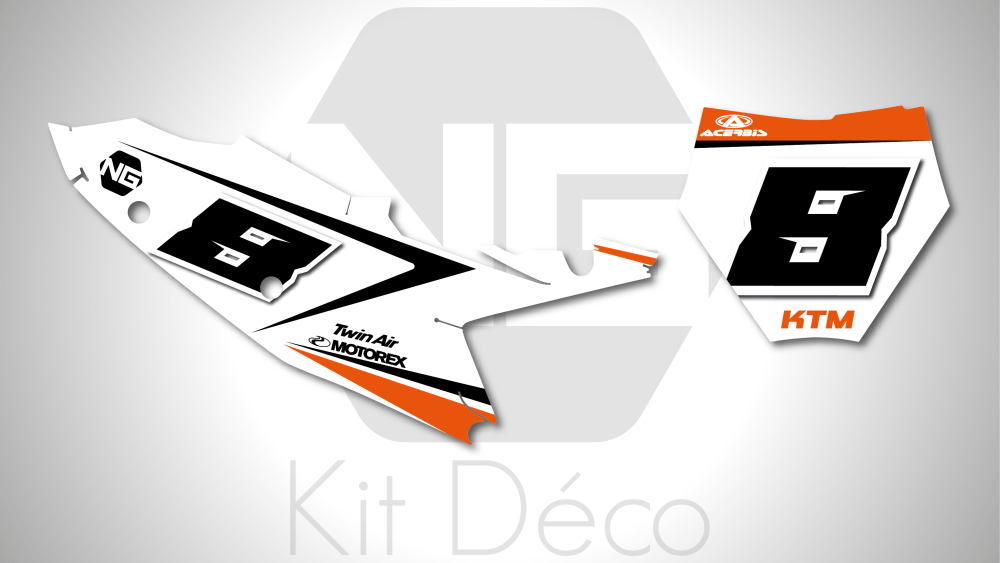 kit déco fond de plaque nuémro ktm 125 250 350 450 sx sxf 2023 2024 ng motocross side mx decals stickers graphics autocollant adhesifs_Plan de travail 1