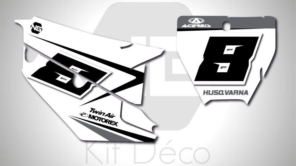 kit déco fond de plaque numéro husqvarna tc fc 50 65 85 125 250 350 450 motocross ng kit déco side séries 2022 mx decals stickers graphics autocollant_Plan de travail 1