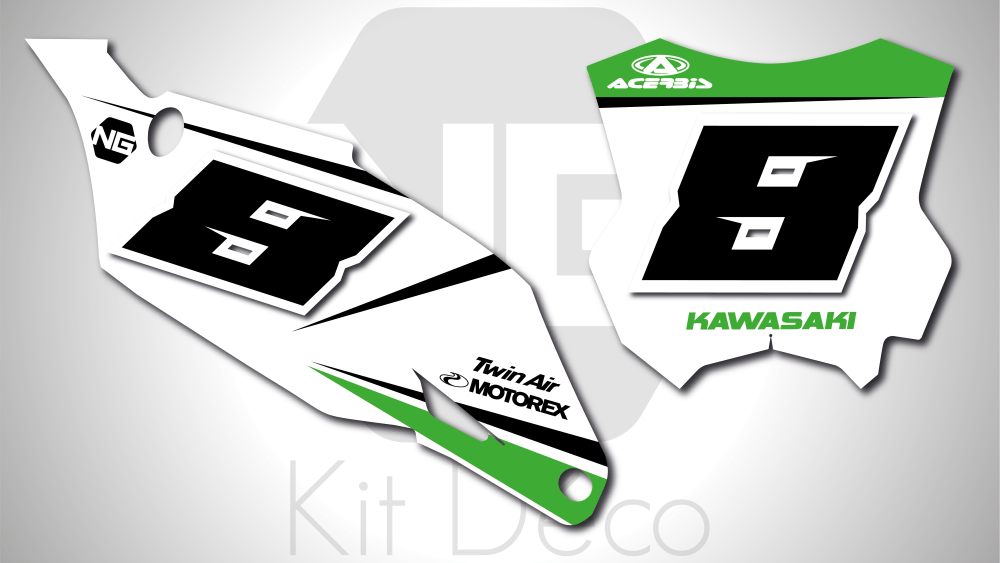 kit déco fond de plaque numéro kawasaki kx kxf klx 65 85 110 125 250 450 motocross ng kit déco side séries 2022 mx decals stickers graphics autocollant_Plan de travail 1