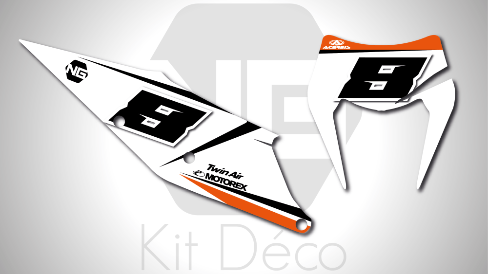kit fond de plaque numéro ktm exc excf xc tpi 125 250 350 450 500 enduro ng kit déco side séries 2022 decals stickers graphics autocollant_Plan de travail 1