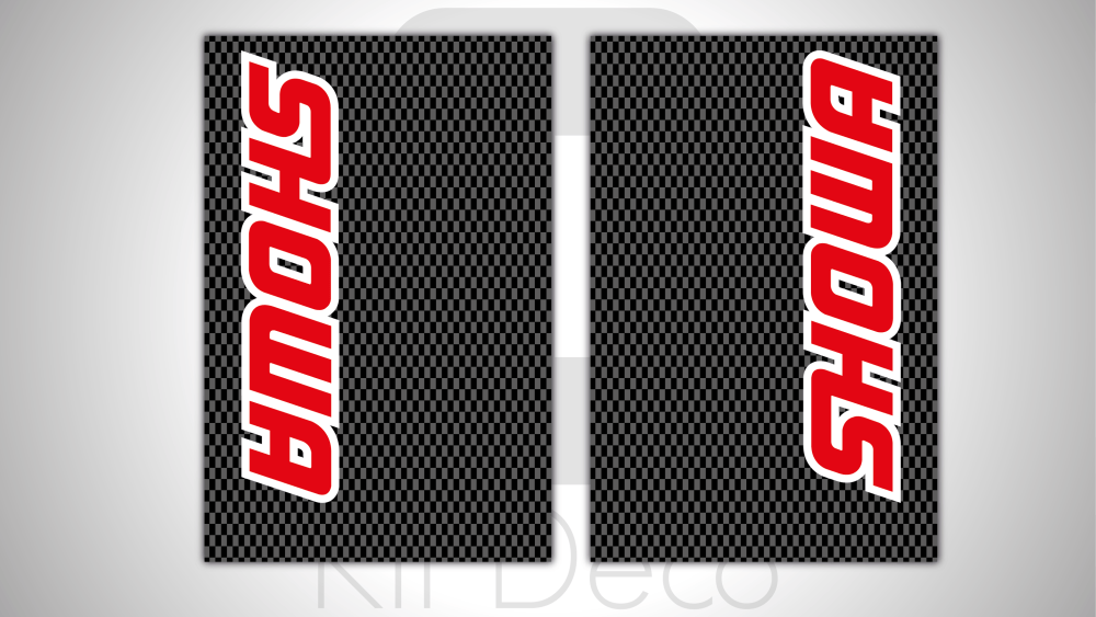 Autocollants Motocross Crystal Pour Fourche Showa - Design Rouge, Vinyle Haute Résistance Made In Italy